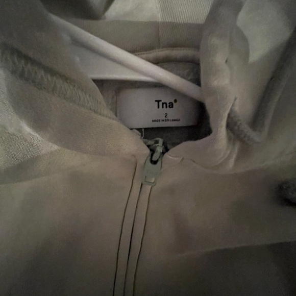 TNA zip up sweater in sage green - Picture 3 of 5